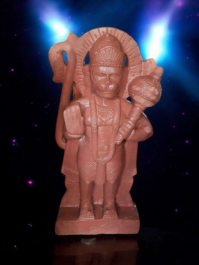 red stone hanuman statue